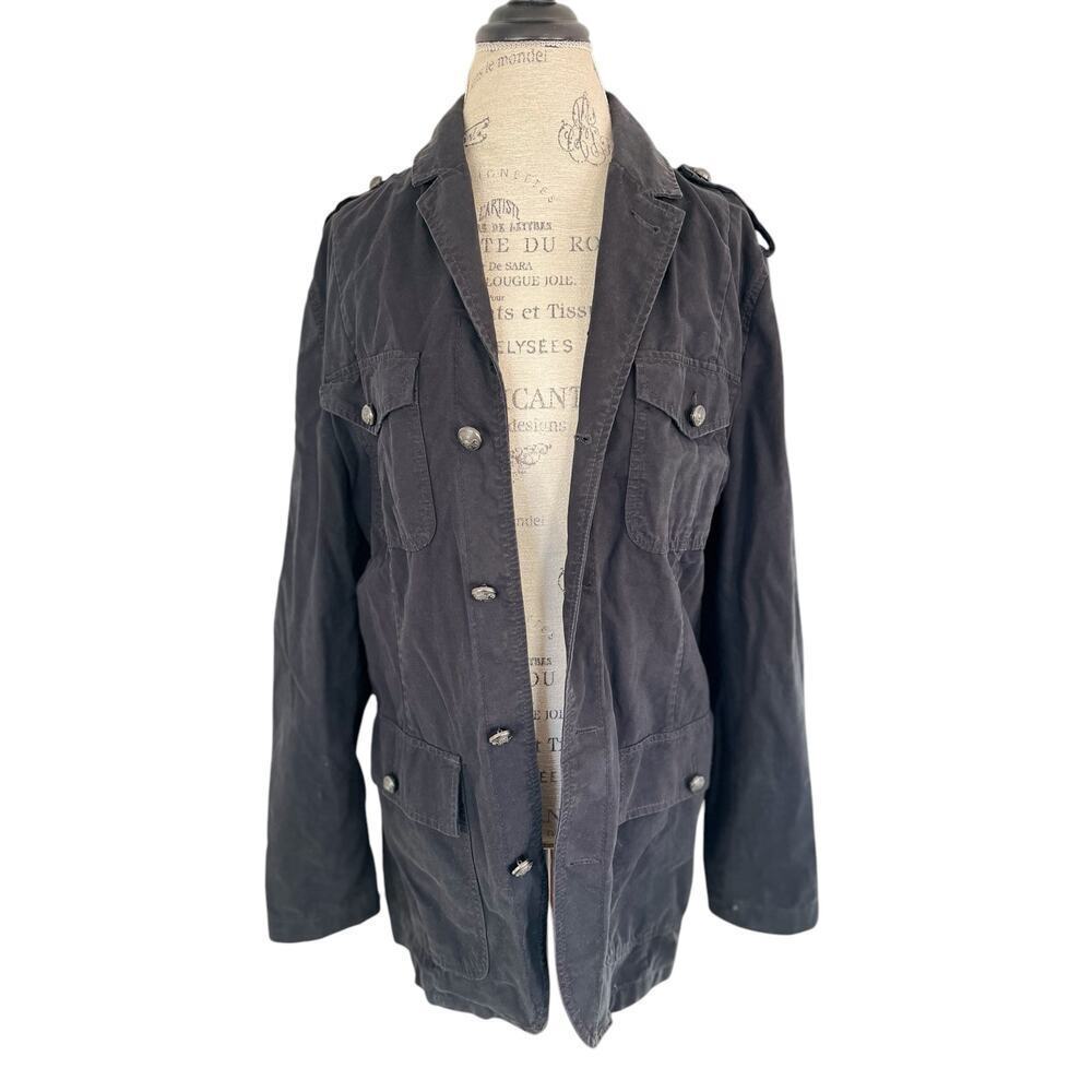 NWT $148 Express utility military style jacket, cotton, metal buttons, size L - Picture 2 of 13